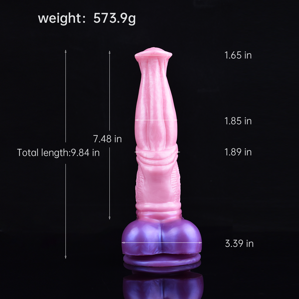 9 Inch Purple Suction Cup Pink Horse Dildo