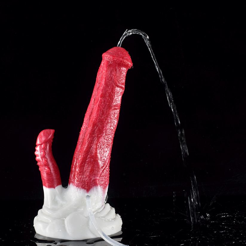 8 Inch Red Fantasy Cum Horse Dildo