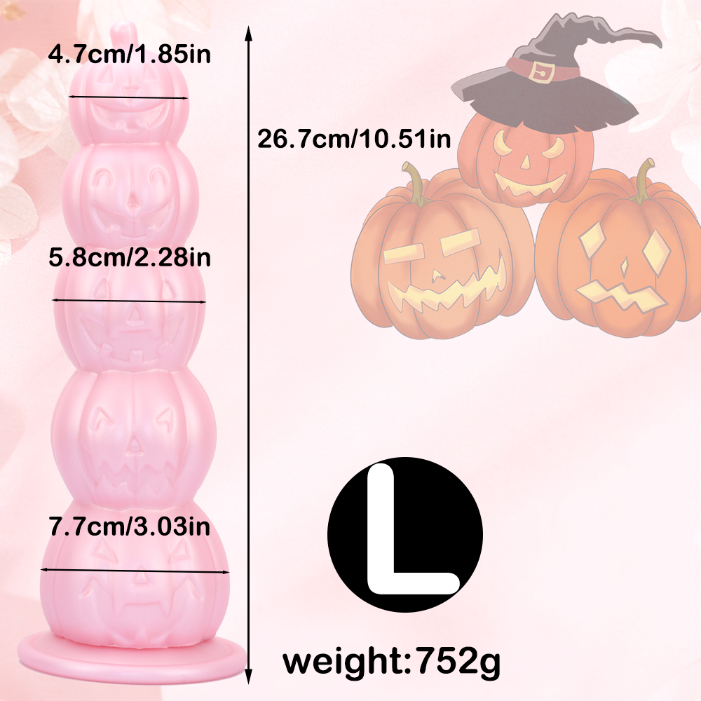 Pumpkin Painted Knot Huge Butt Plug