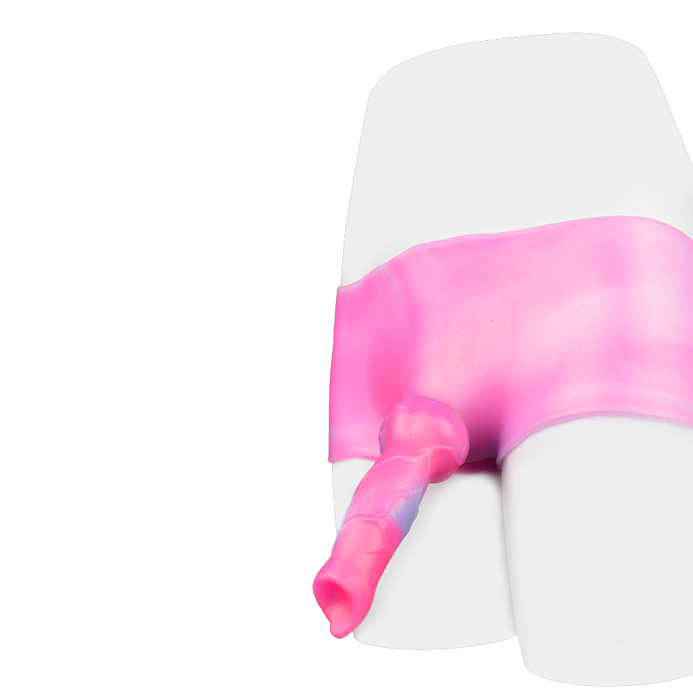 6 Inch Pink Silicone Dog Dildo Panties