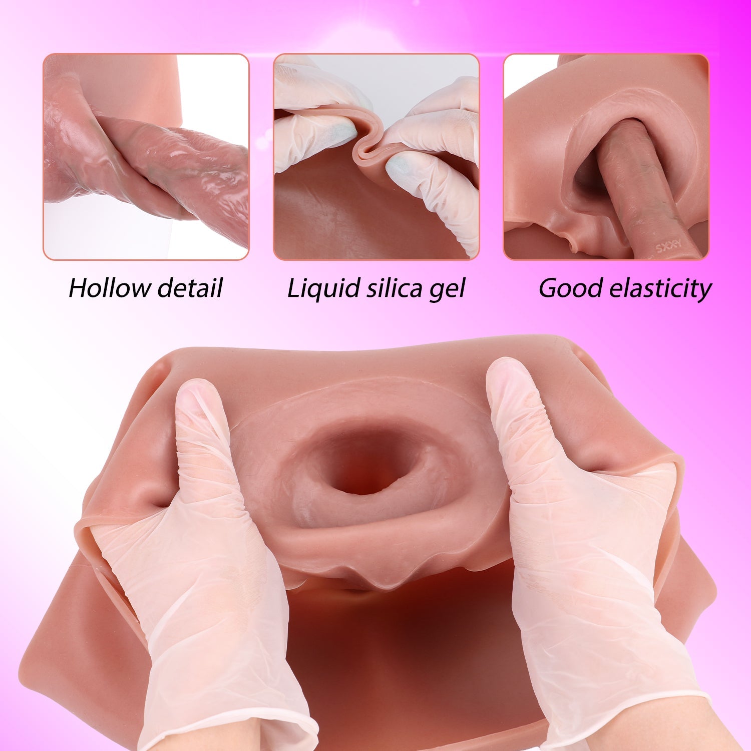 Wearable 7 Inch Penis Sleeve Hollow Dildo Panties