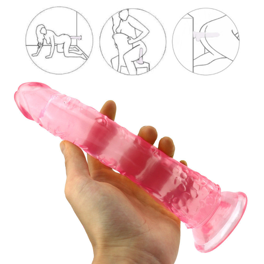 Pink 8 Inch Slim Jelly Dildo