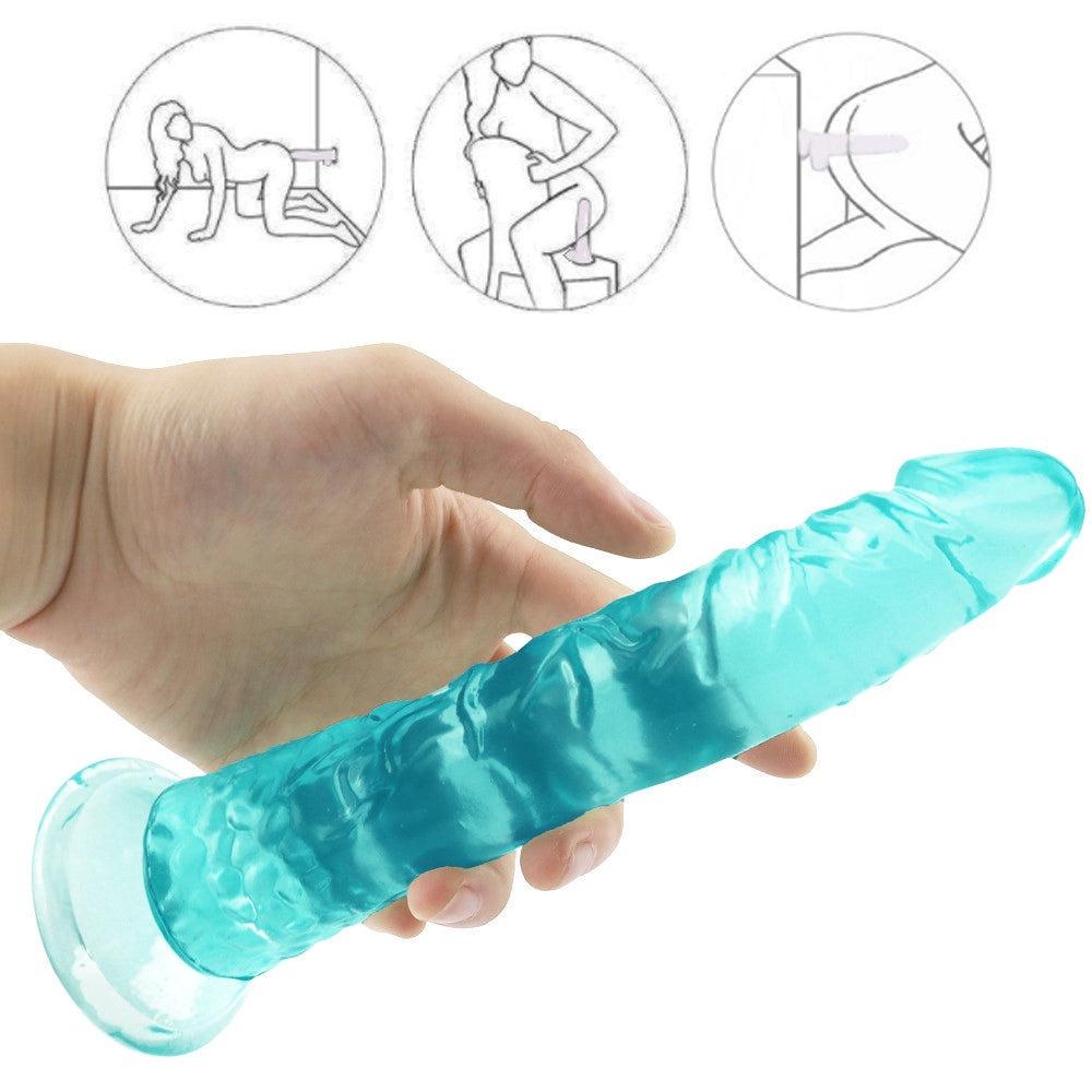 Green 8 Inch Slim Jelly Dildo