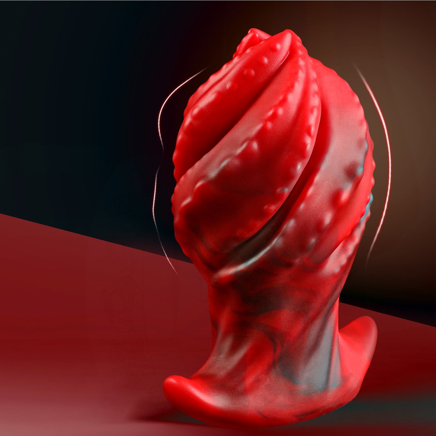 Red Threaded Silicone Huge Butt Plug