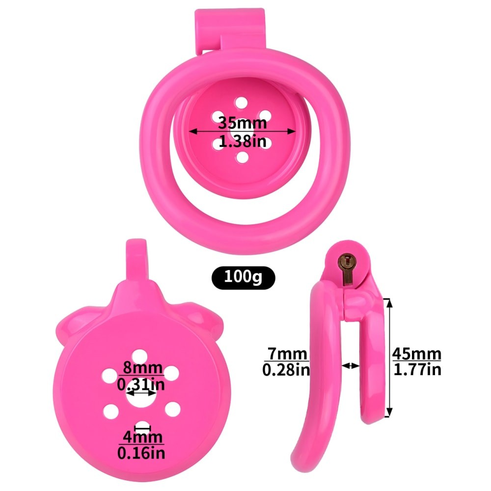 White Resin Male Flat Chastity Cage