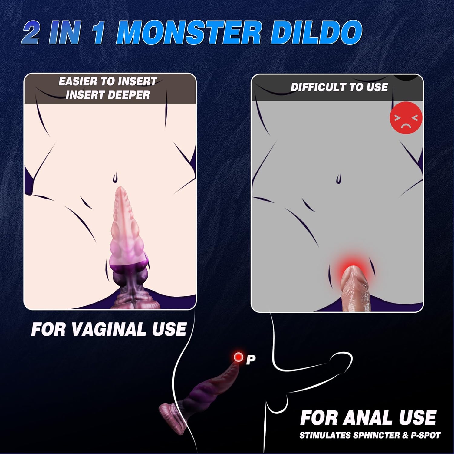 8 Inch Tapered Head Monster Dildo Butt Plug