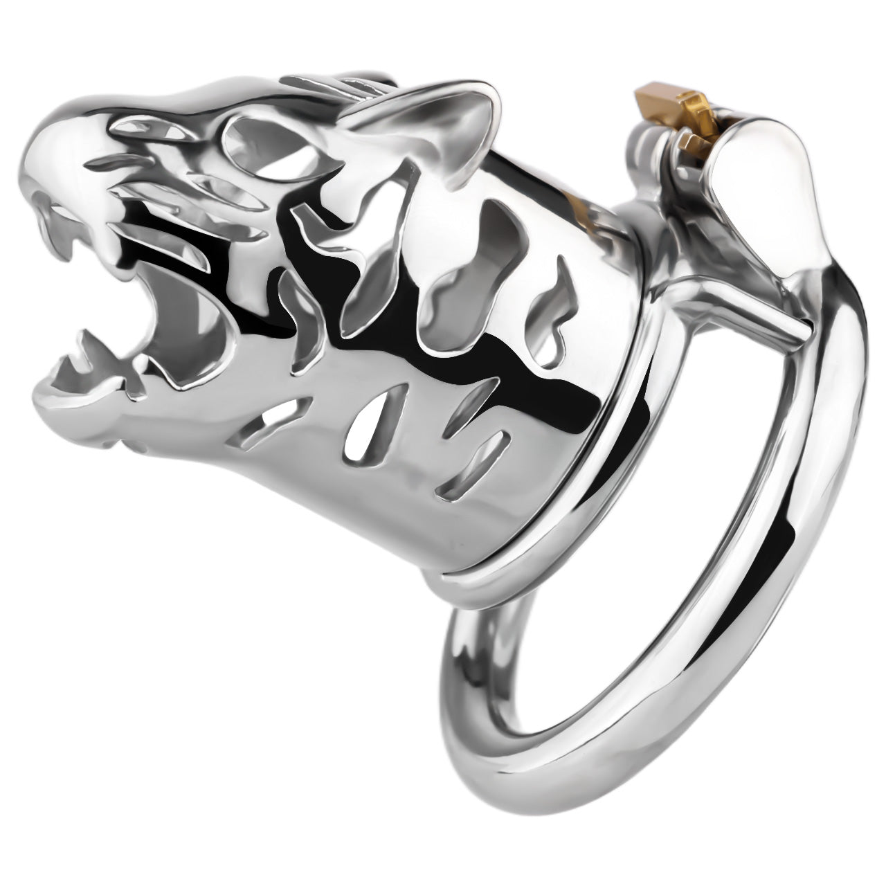 Tiger Head Stainless Steel Male Cock Cage
