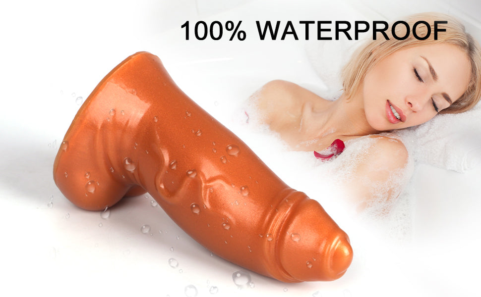 5 Inch Brown Fat Dildo with Foreskin