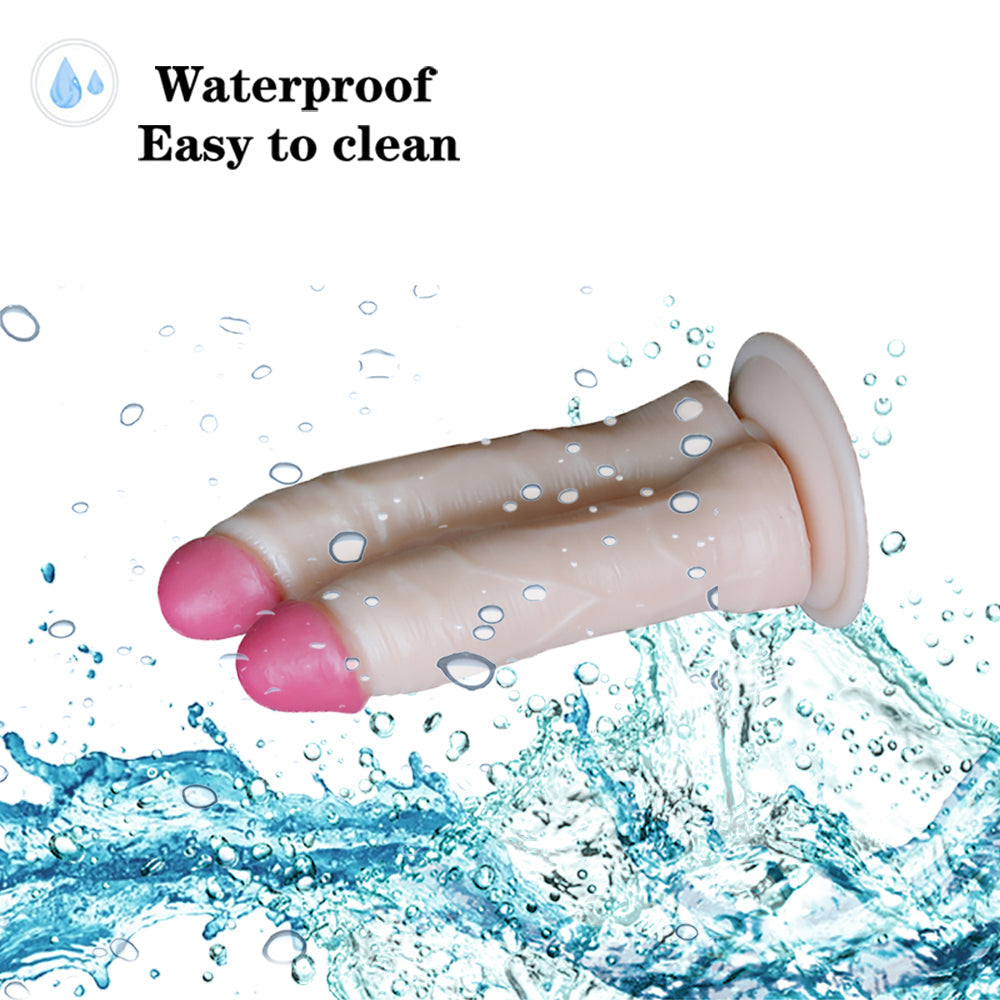 7 Inch White Beginner Double Penetration Dildo