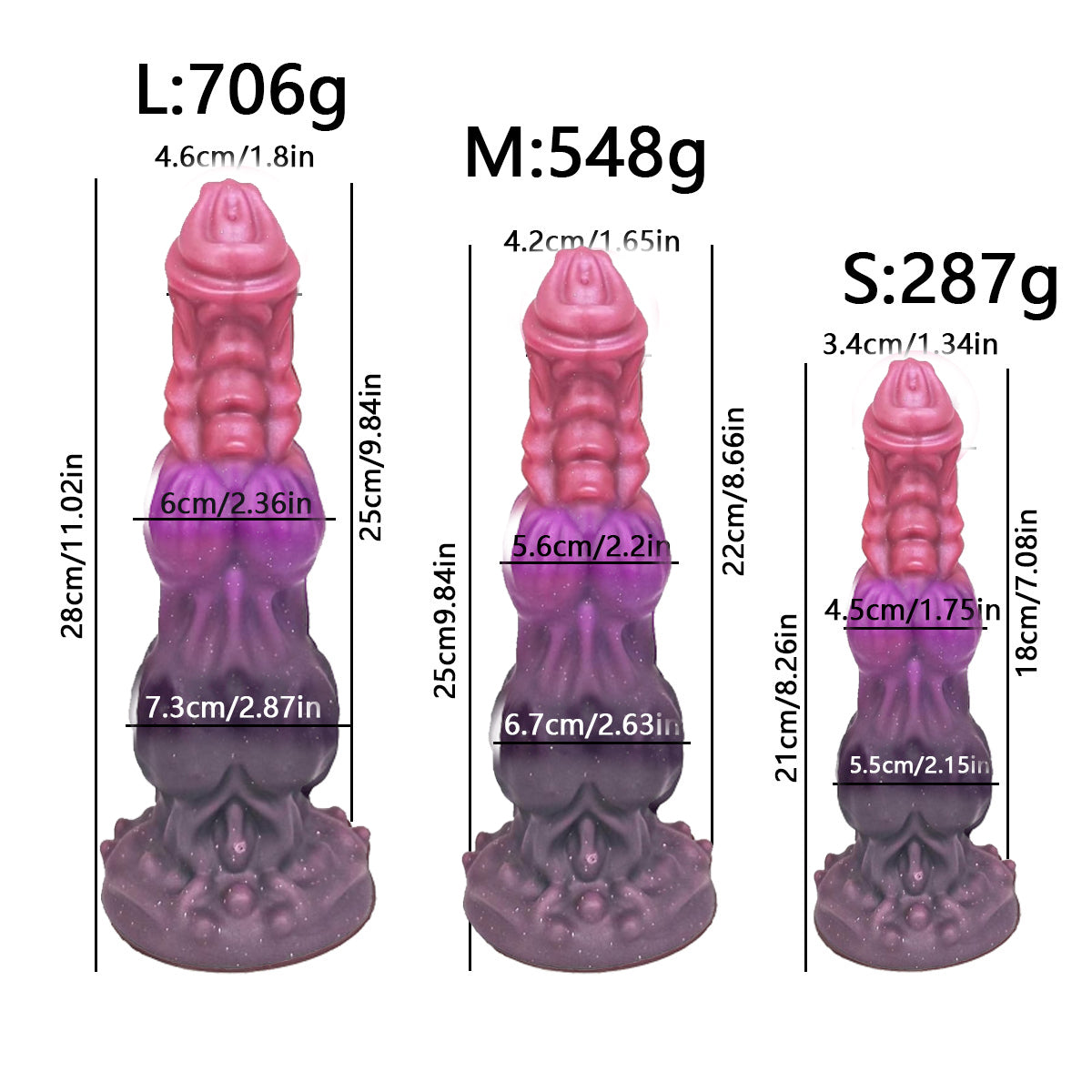 10 Inch Purple Alien Monster Anal Dildo