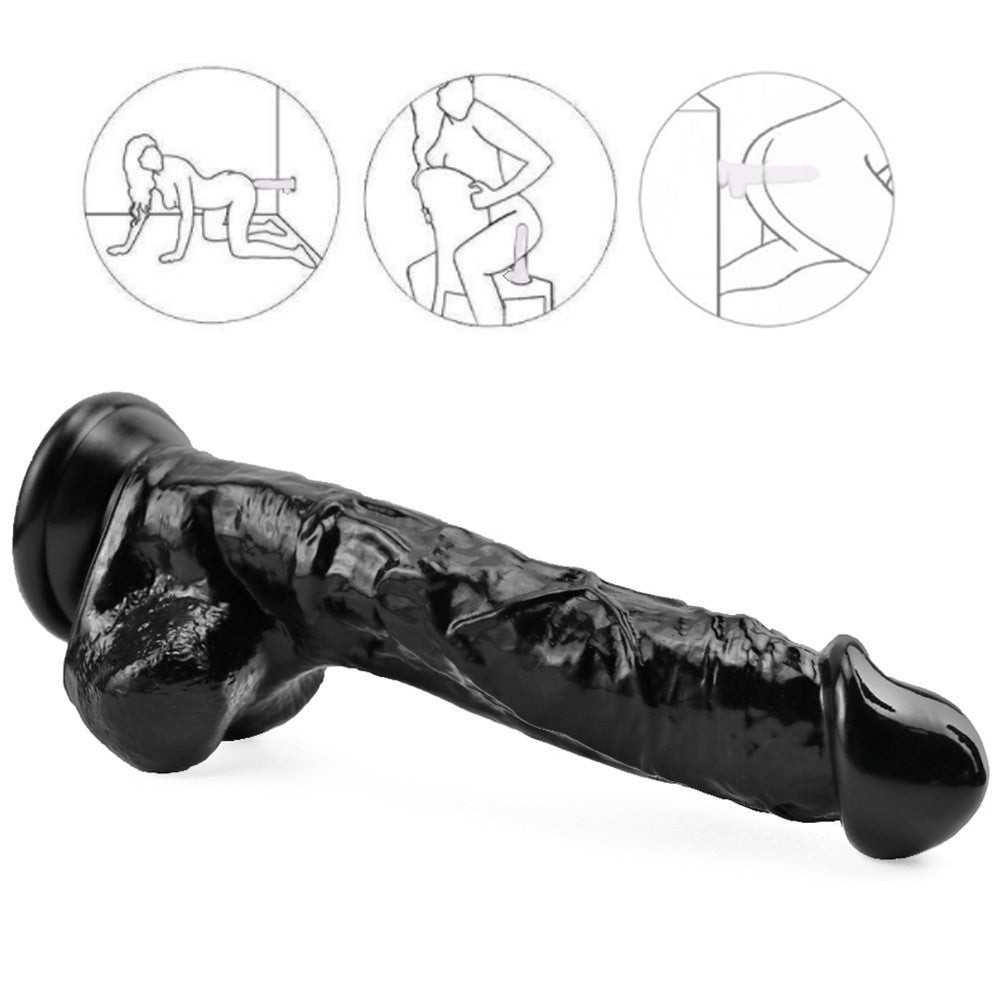 9 Inch Black Realistic Big Dildo