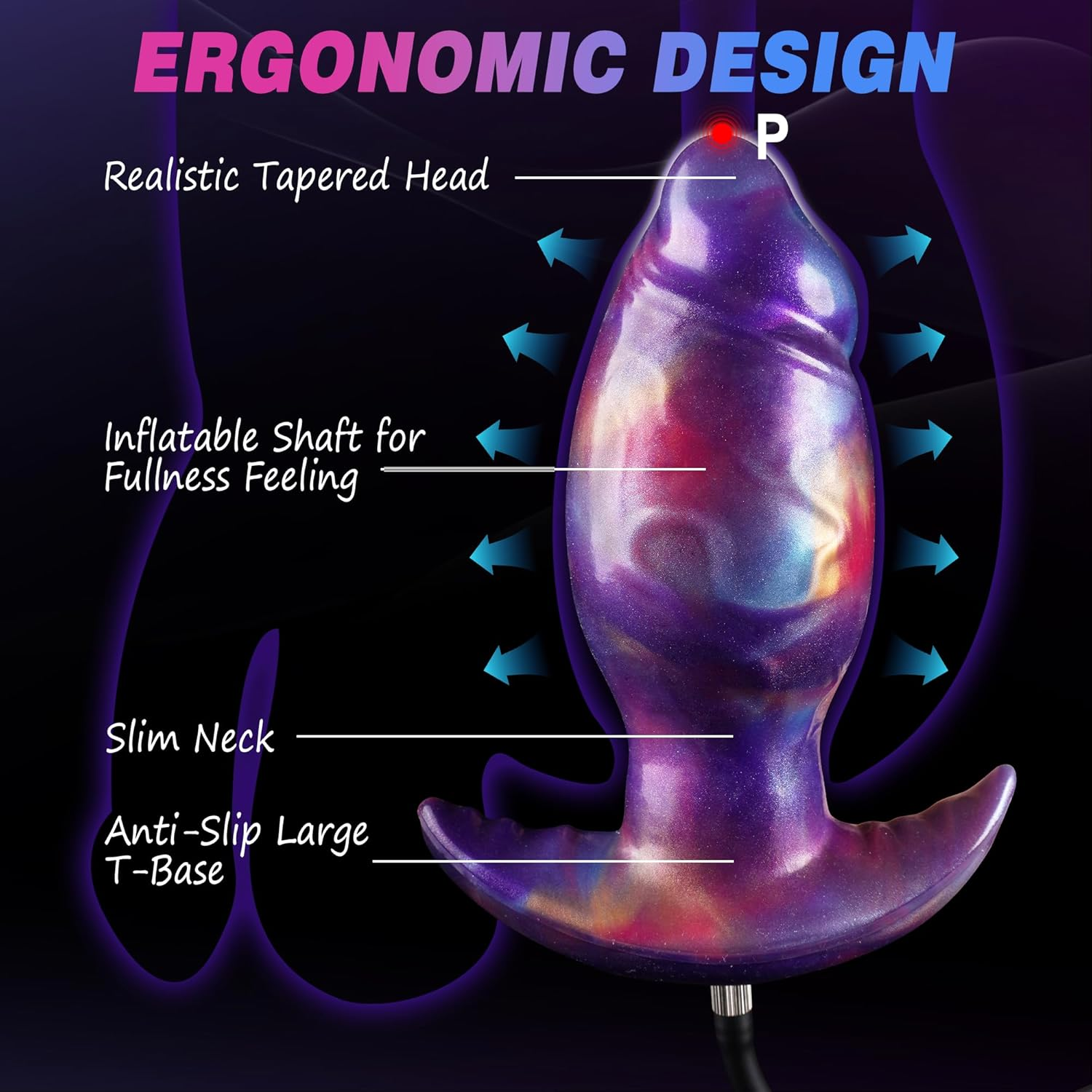 2 Inch Wide Silicone Big Inflatable Butt Plug