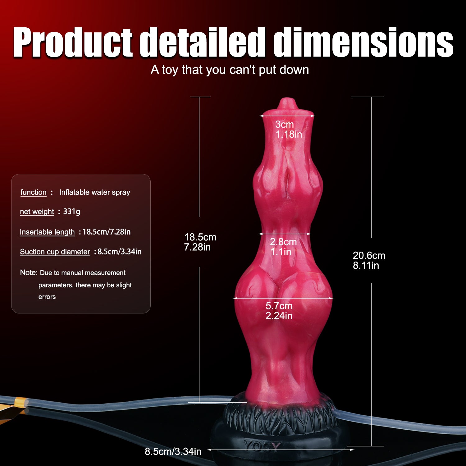 8 Inch Red Horse Cock Ejaculating Dildo