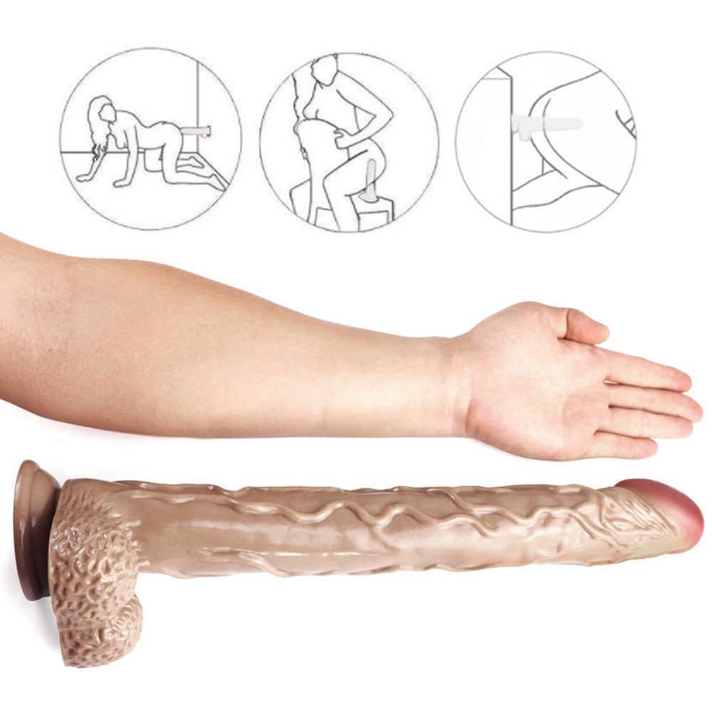 16 Inch Realistic Brown Extra Long Dildo