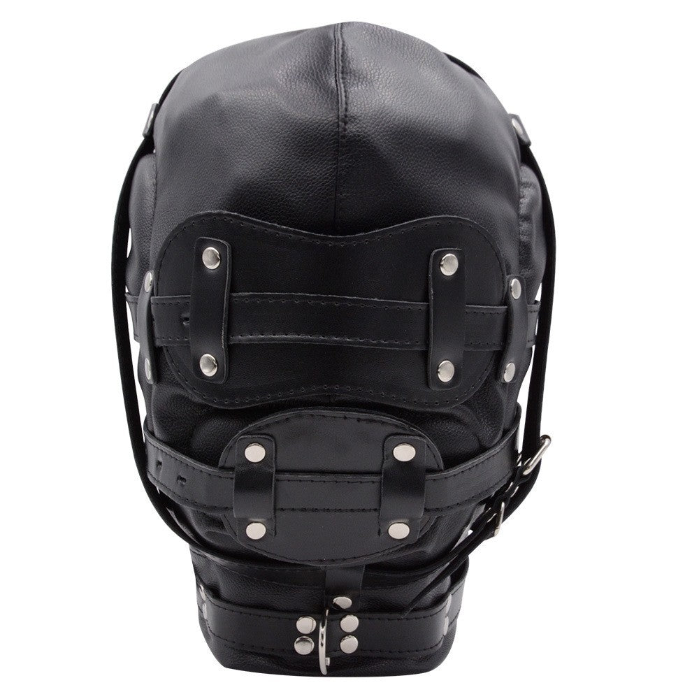 Black Leather BDSM Dildo Gag Mask