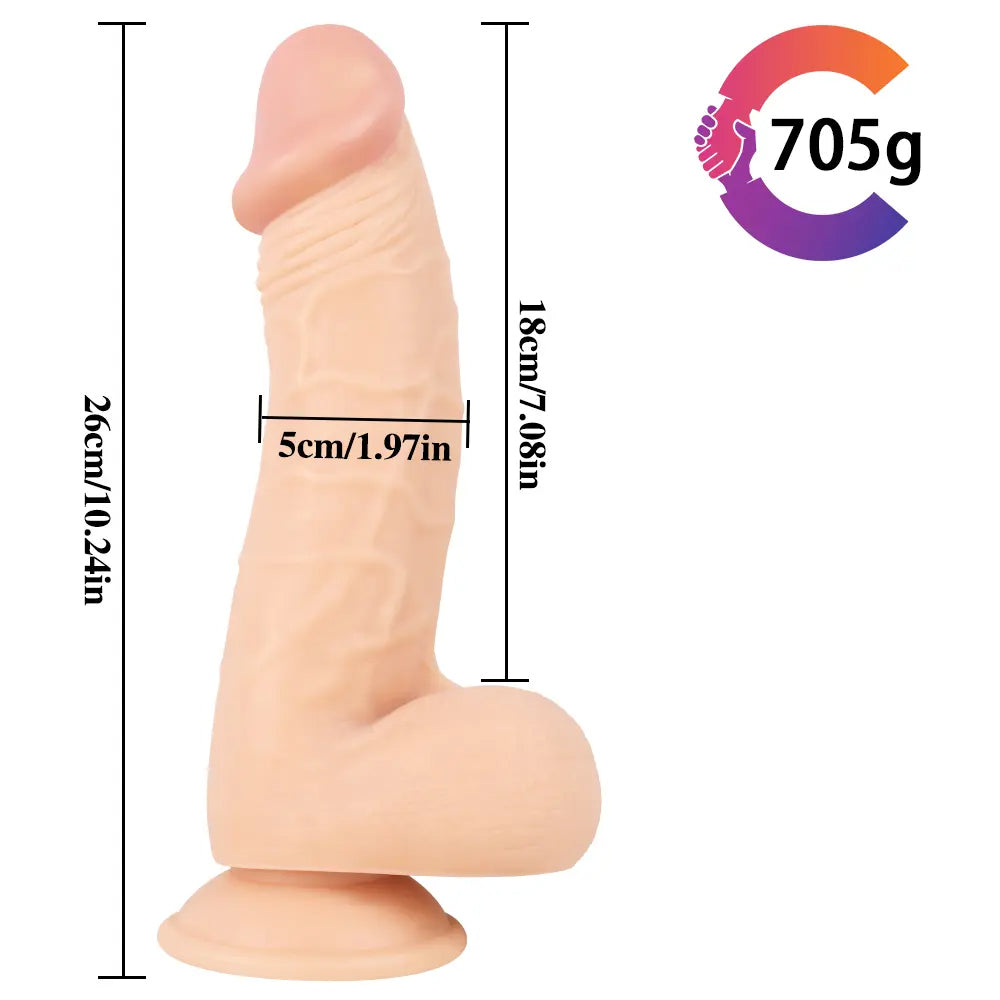 10 Inch Flesh Color Realistic Big Strap On Dildo