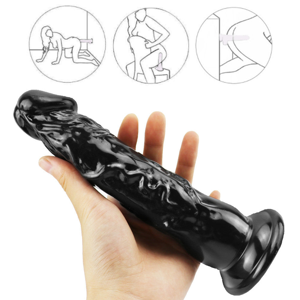 8 Inch Black Straight Realistic Dildo