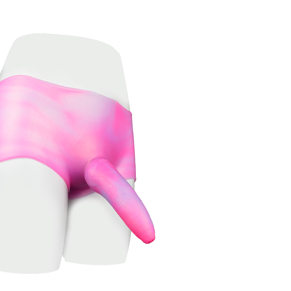 6 Inch Pink Fantasy Silicone Dildo Panties