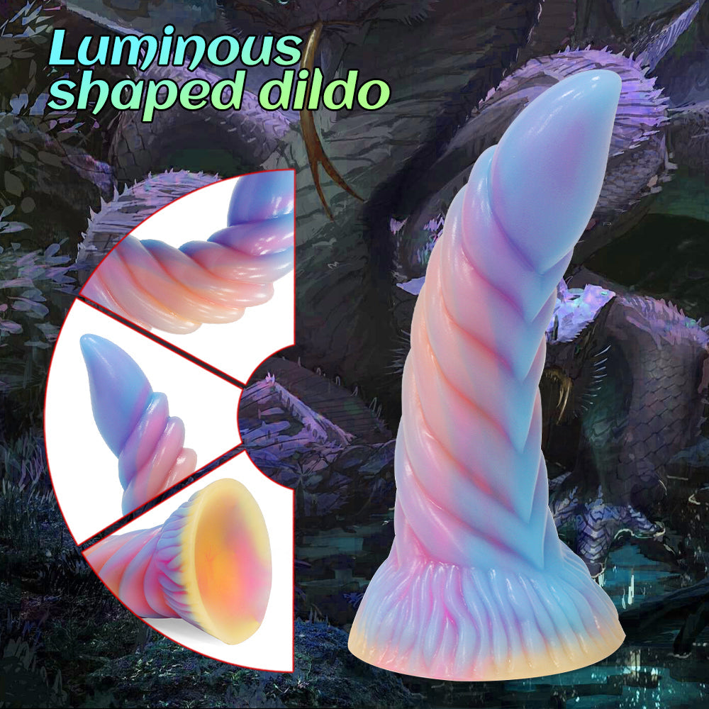 7 Inch Spiral Silicone Curved Anal Dildo