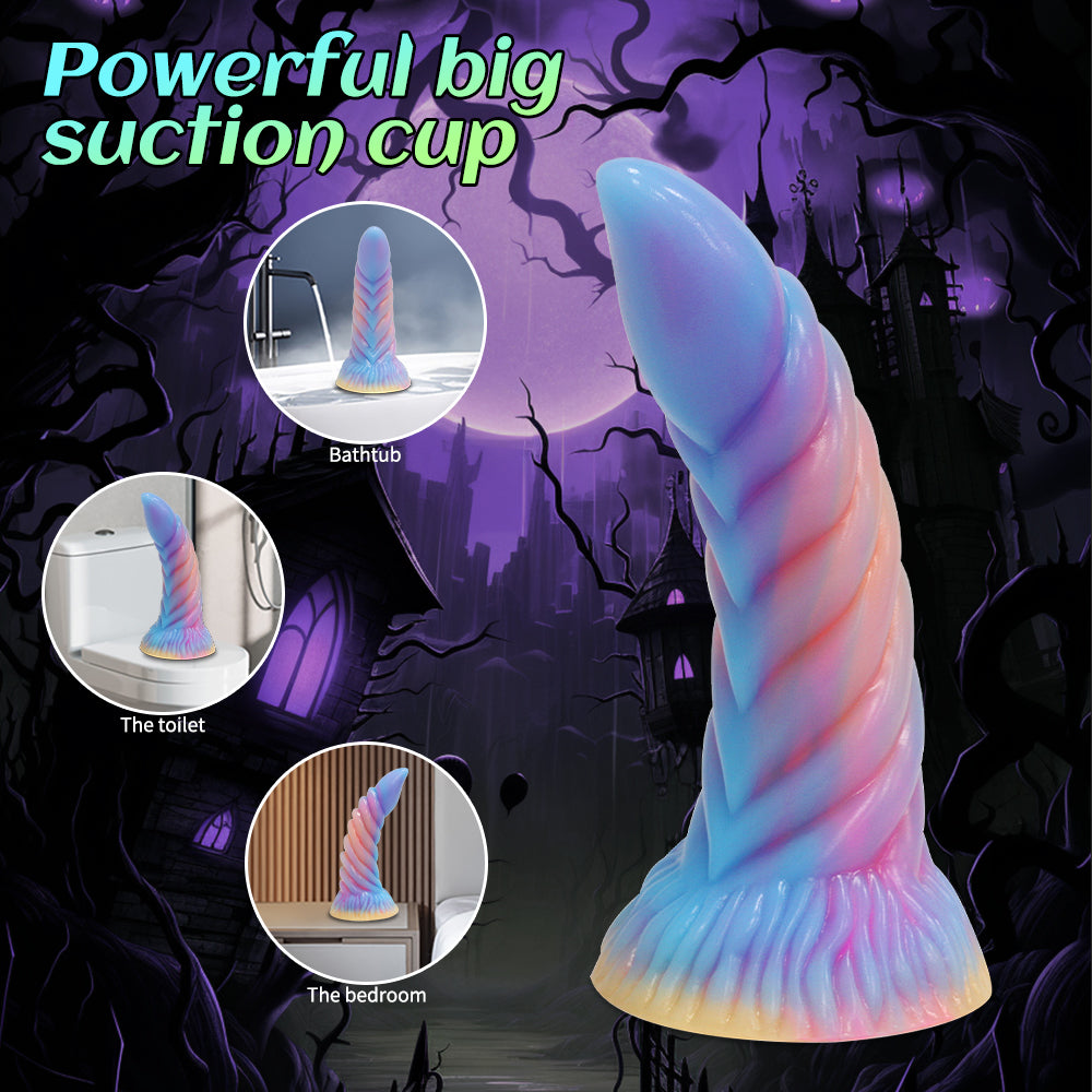 7 Inch Spiral Silicone Curved Anal Dildo