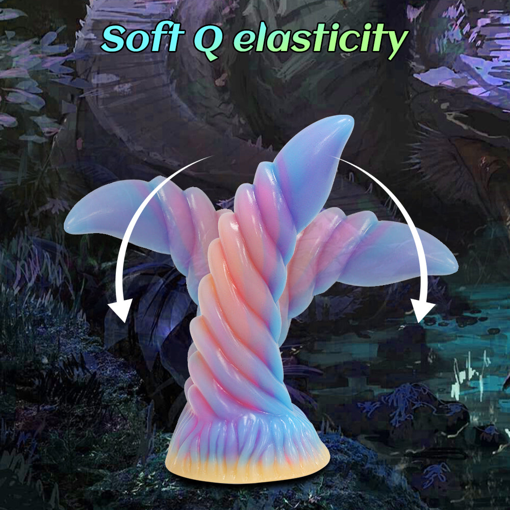 7 Inch Spiral Silicone Curved Anal Dildo