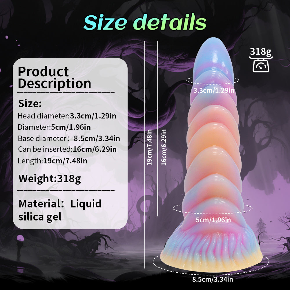 7 Inch Spiral Silicone Curved Anal Dildo