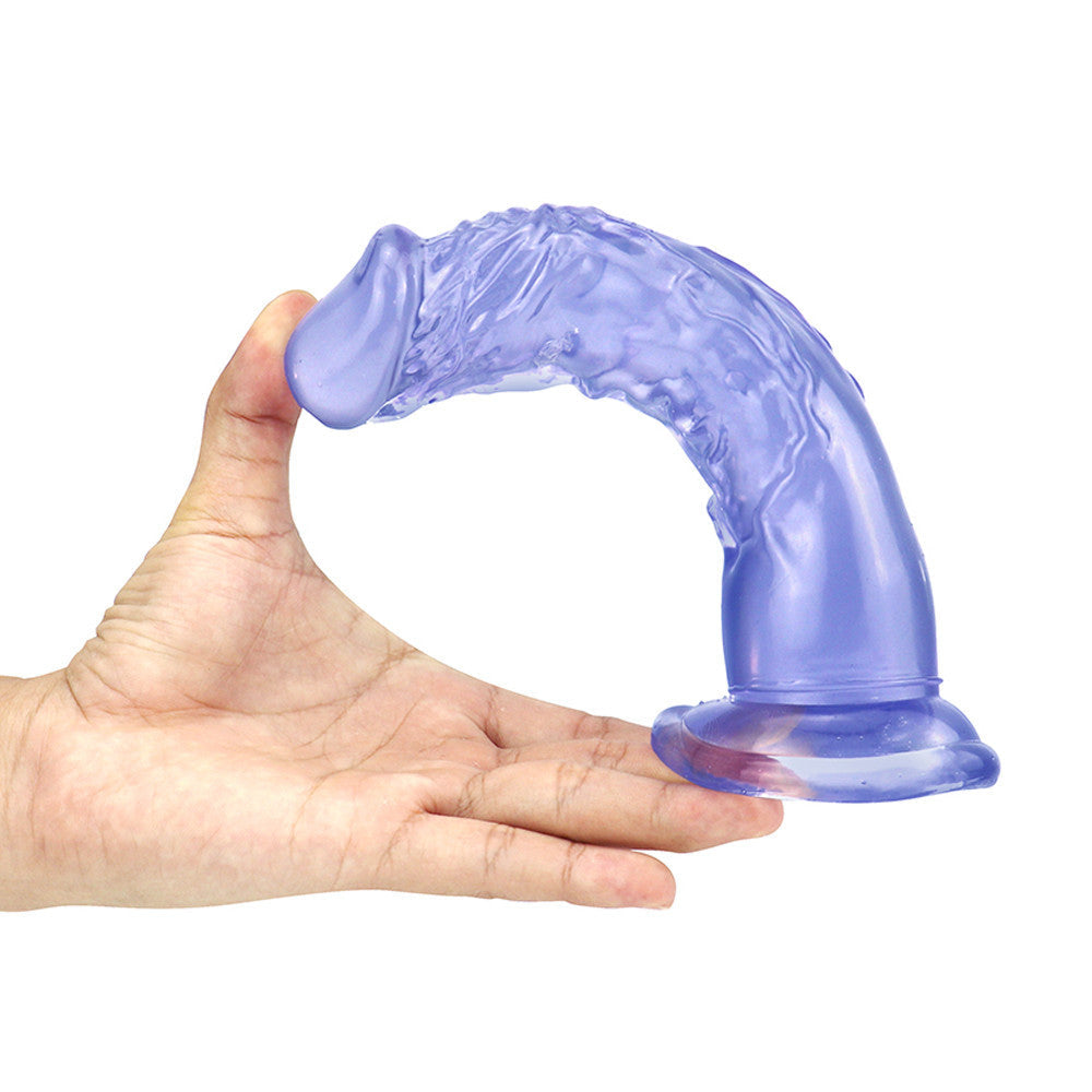 8 Inch Blue Straight Realistic Jelly Dildo