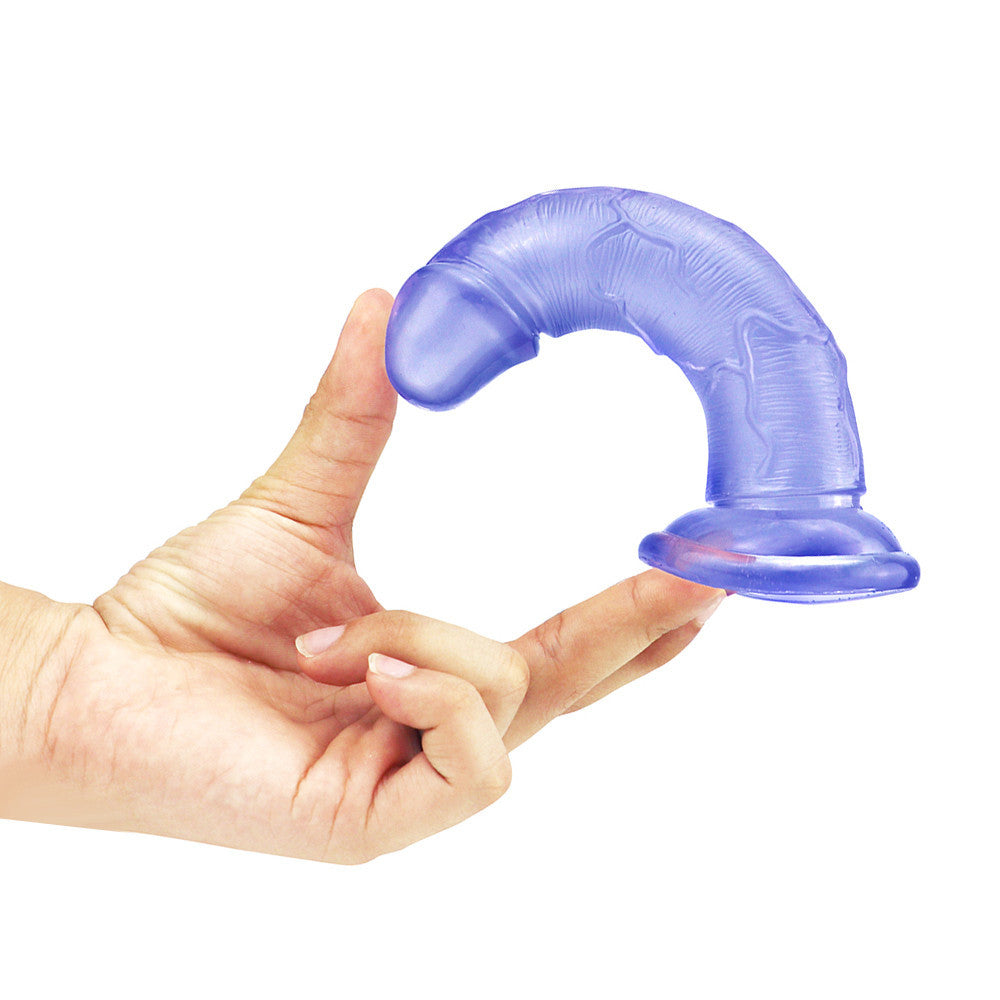 6 Inch Curved Blue Jelly Small Dildo