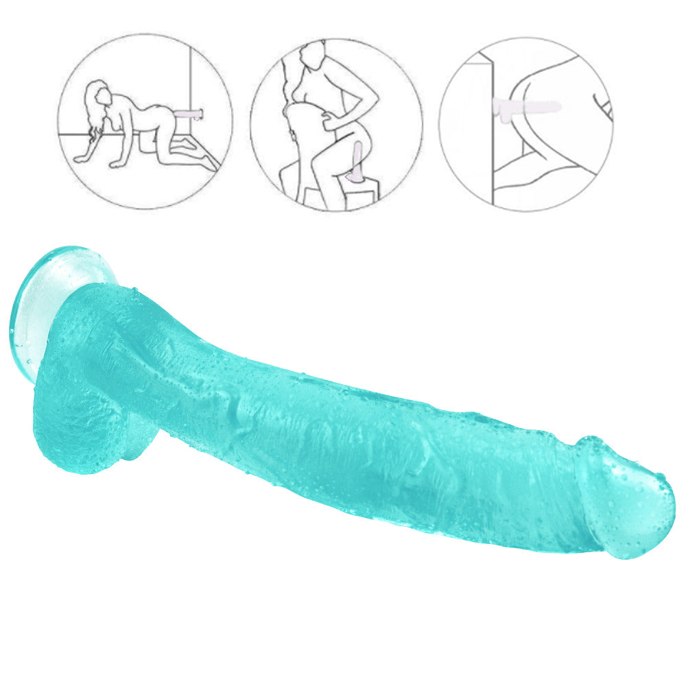 10 Inch Green Big Clear Jelly Dildo