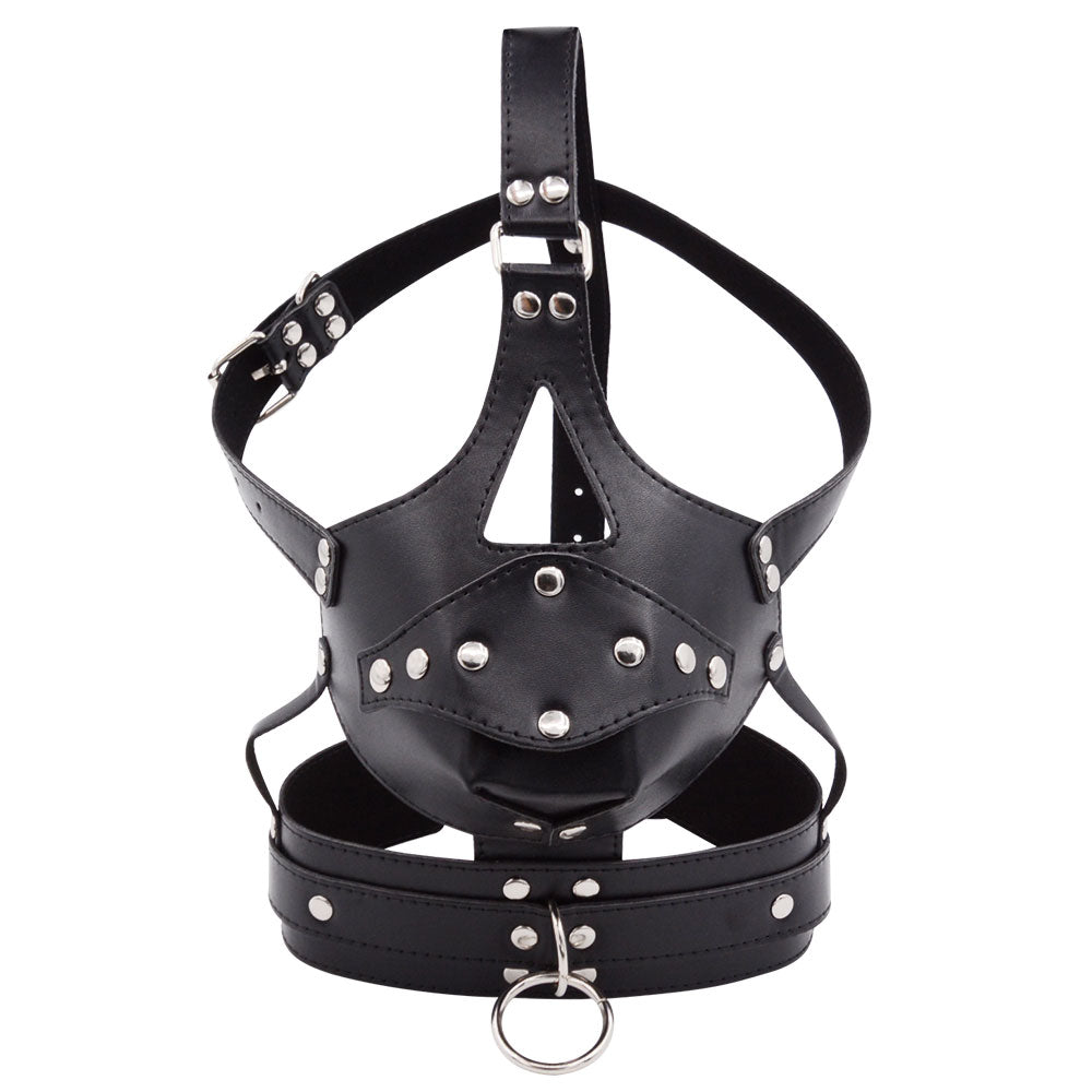 Black Strap On Mask Face Dildo Gag