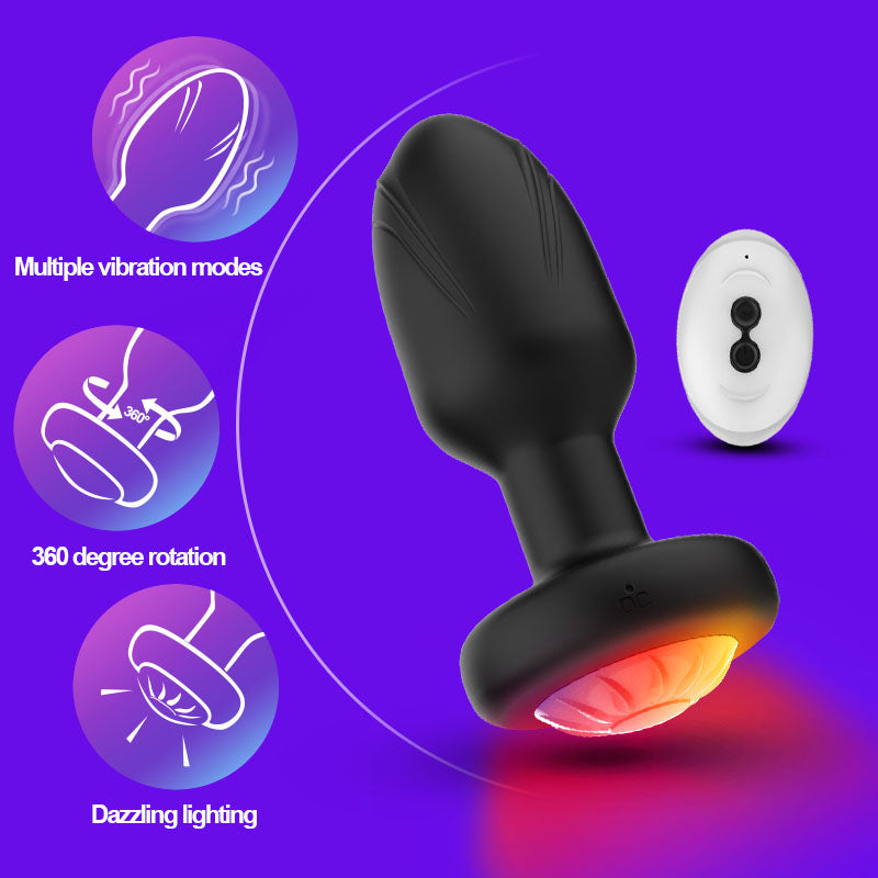 Vibrating Anal Plug Remote Control 360° Twisting