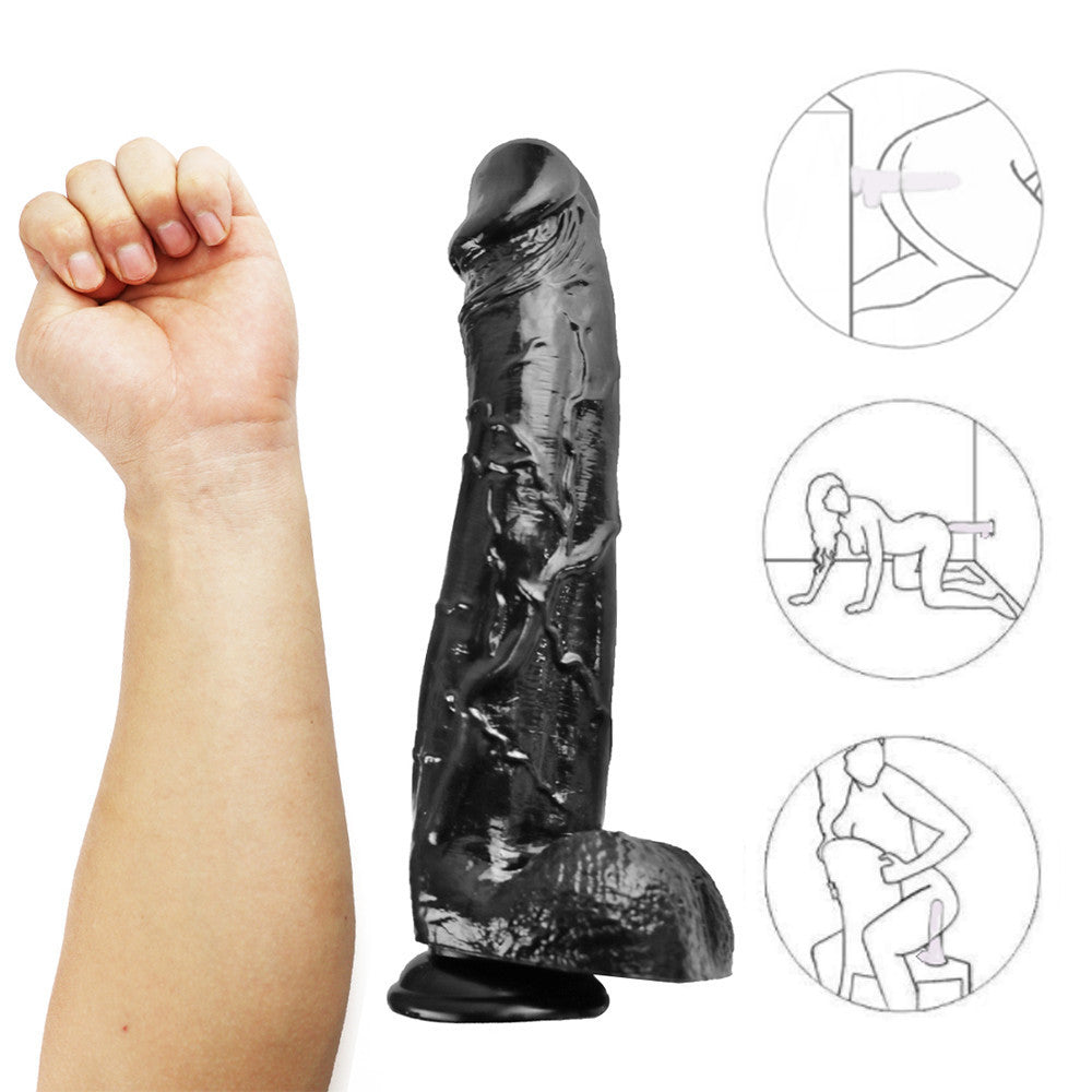 12 Inch Realistic Big Black Dildo