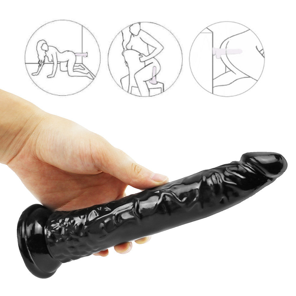 8 Inch Slim Black Anal Dildo