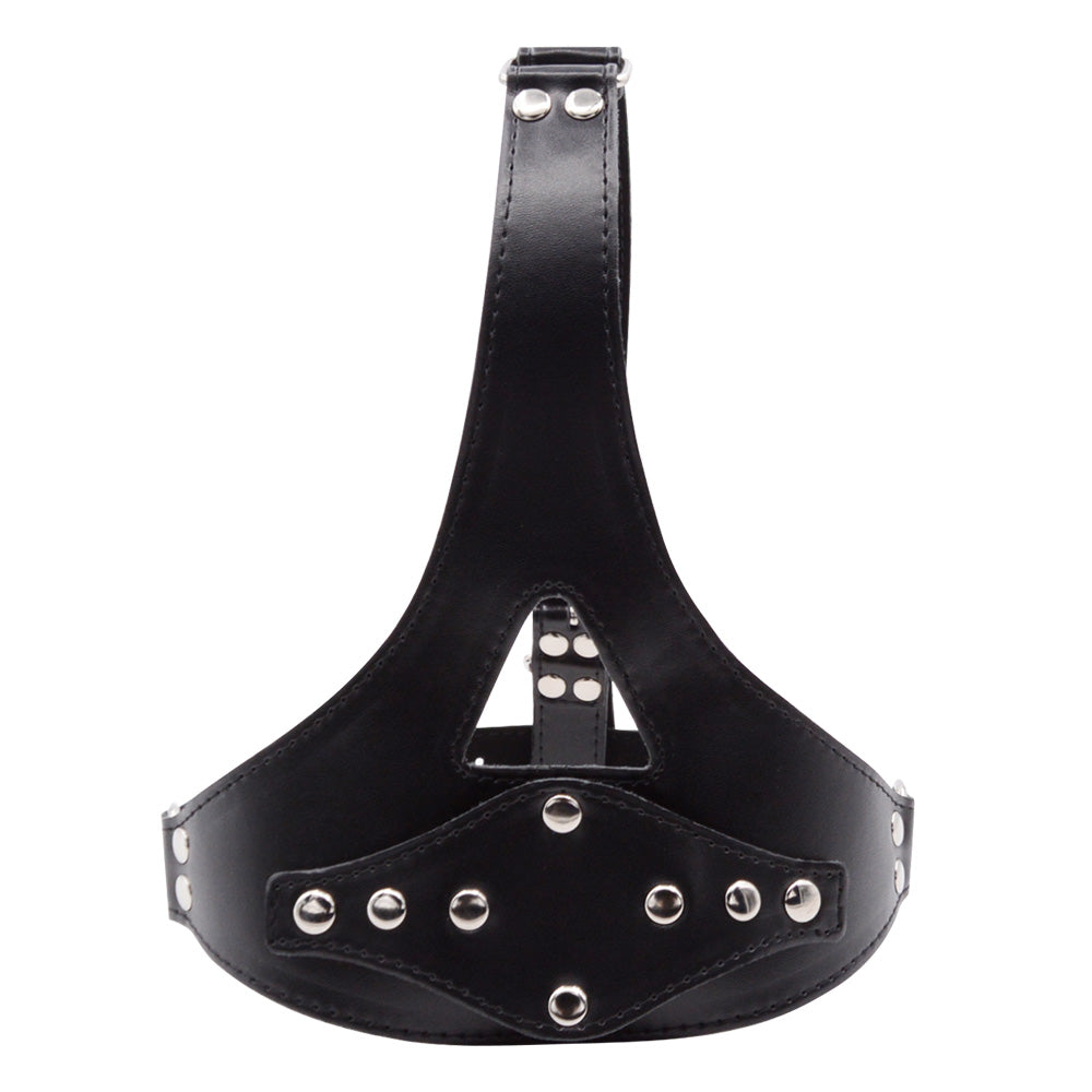 Black Leather Straps Harness Dildo Gag
