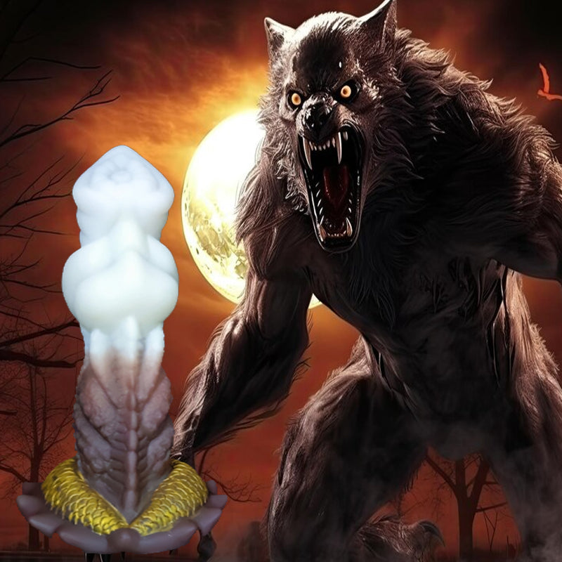 7 Inch White Brown Wolf Cock Squirting Dildo