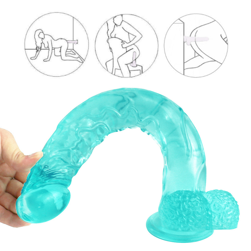 16 Inch Green Extra Long Jelly Dildo