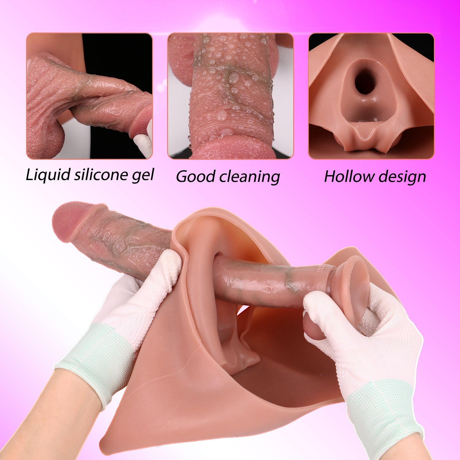 Silicone Realistic 5 Inch Hollow Dildo Panties