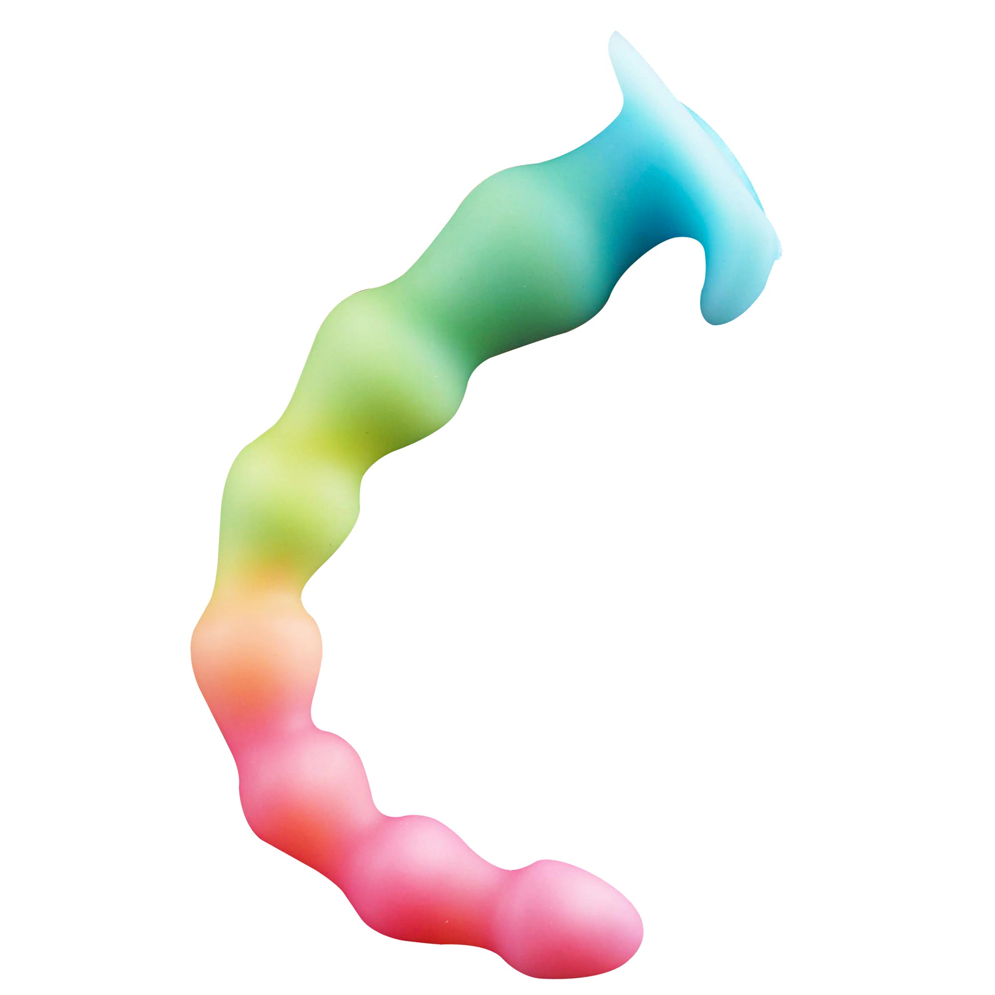 14 Inch Rainbow Silicone Beaded Tentacle Dildo
