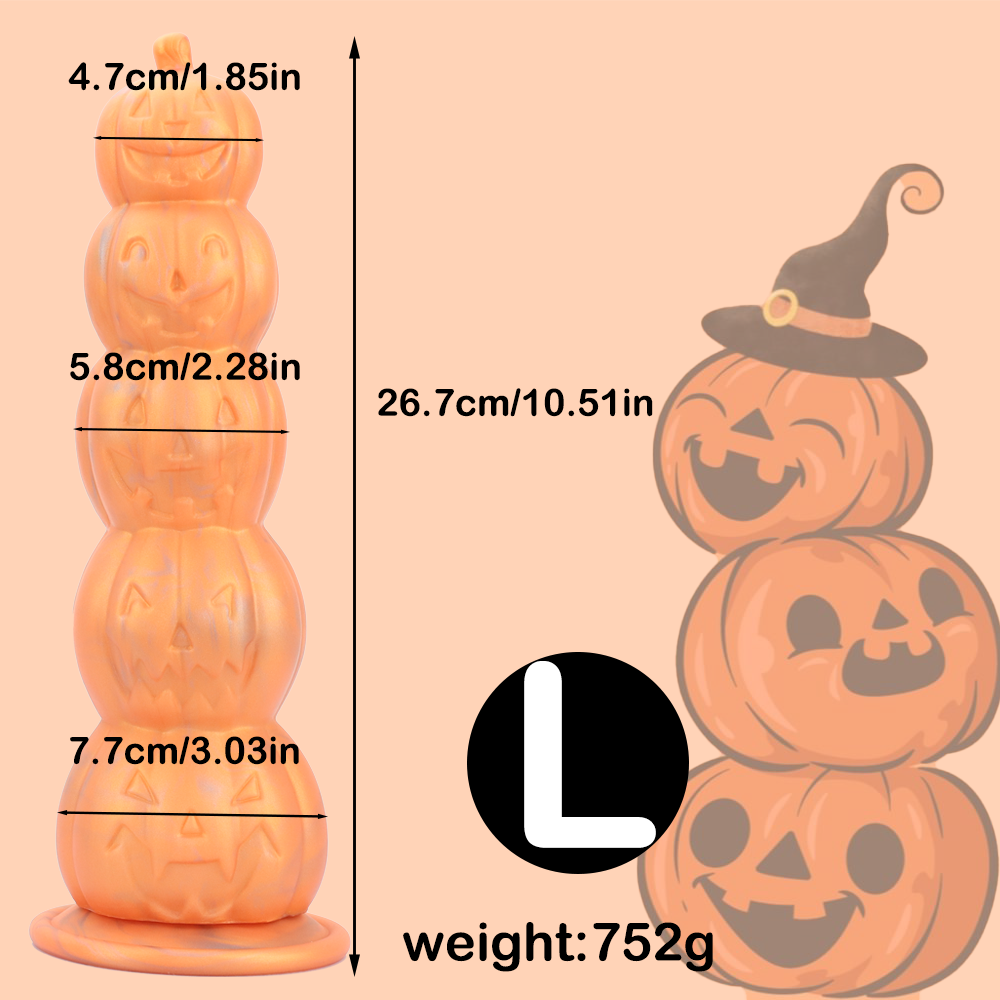 Pumpkin Painted Knot Huge Butt Plug