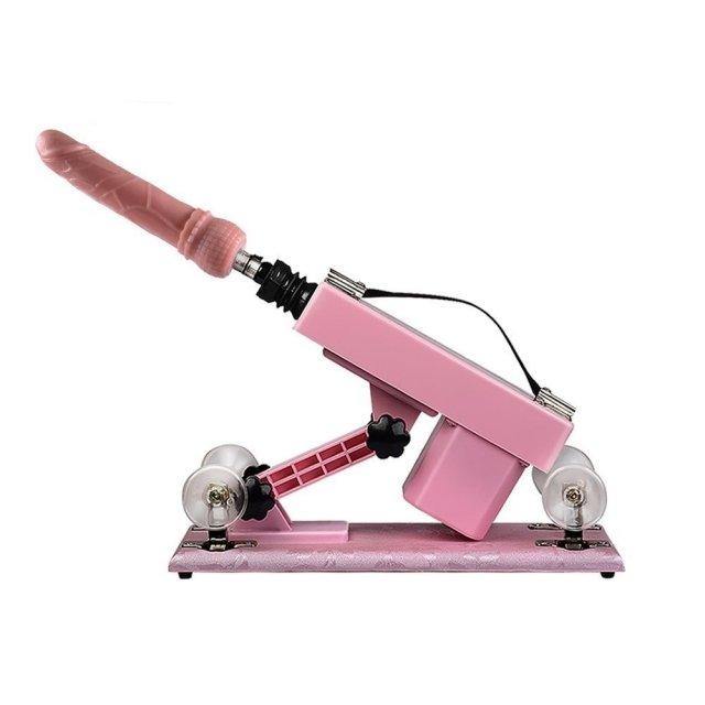 Pink Female Sex Machine with Dildo Accessories