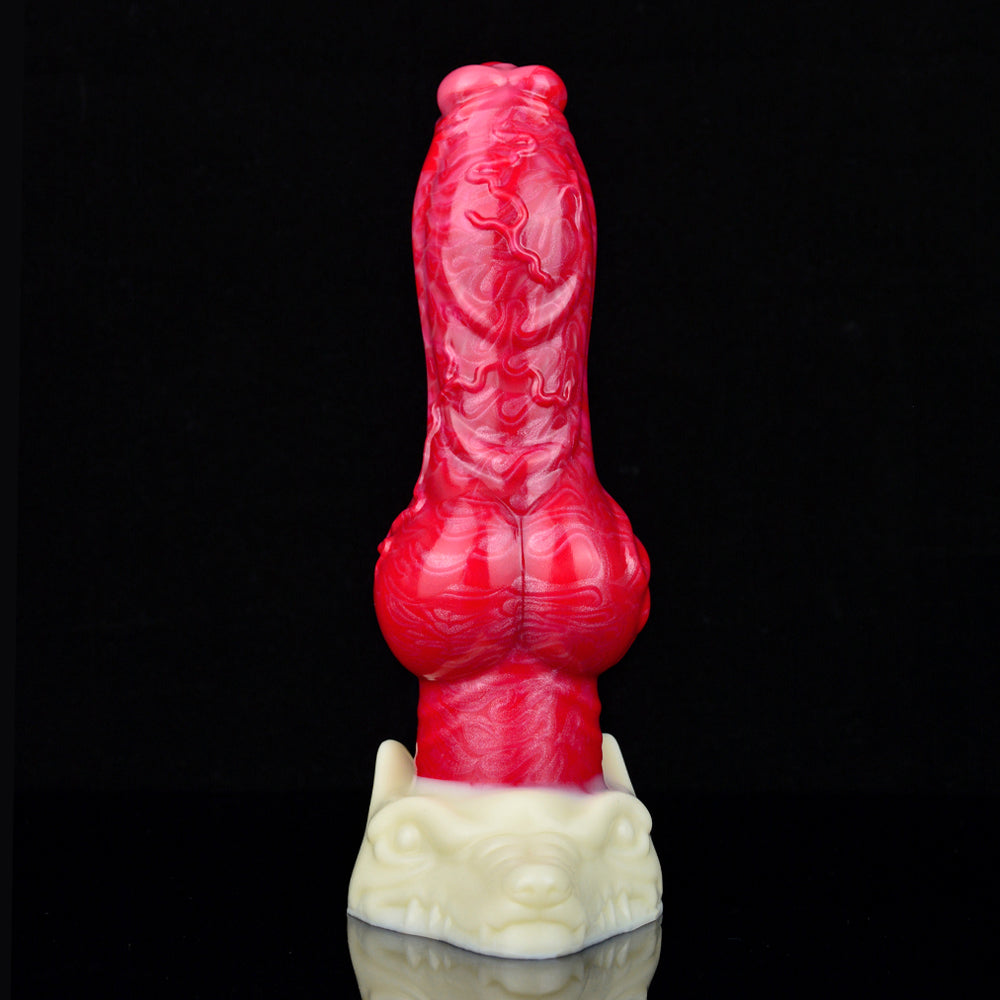 7 Inch Platinum Silicone Red Dog Dildo