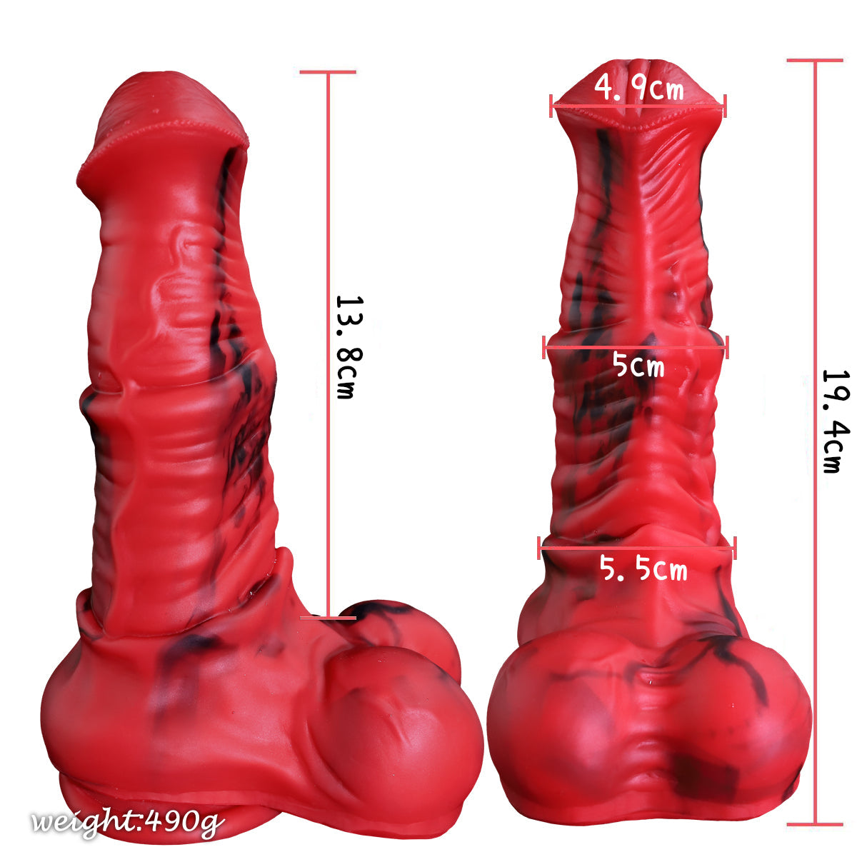 Red Silicone Fantasy Animal Horse Dildo