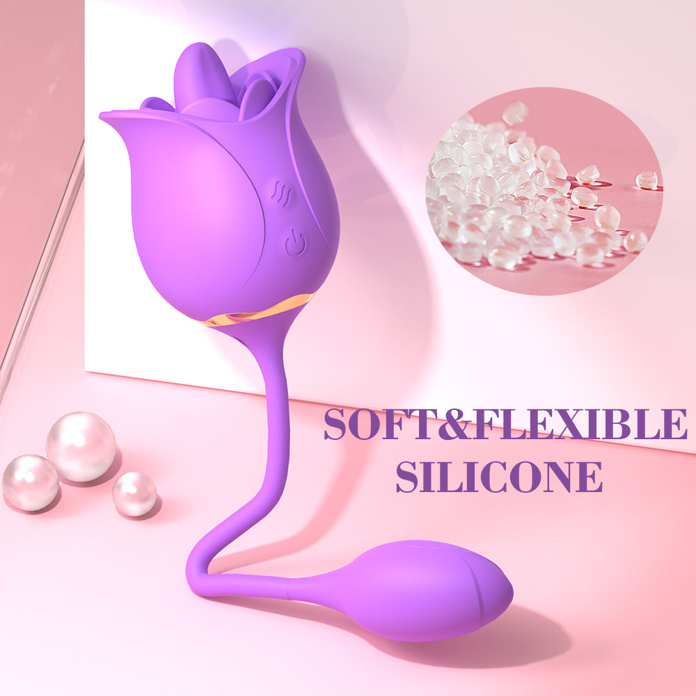 Purple Dual Ended Rose Toy Egg Vibrator