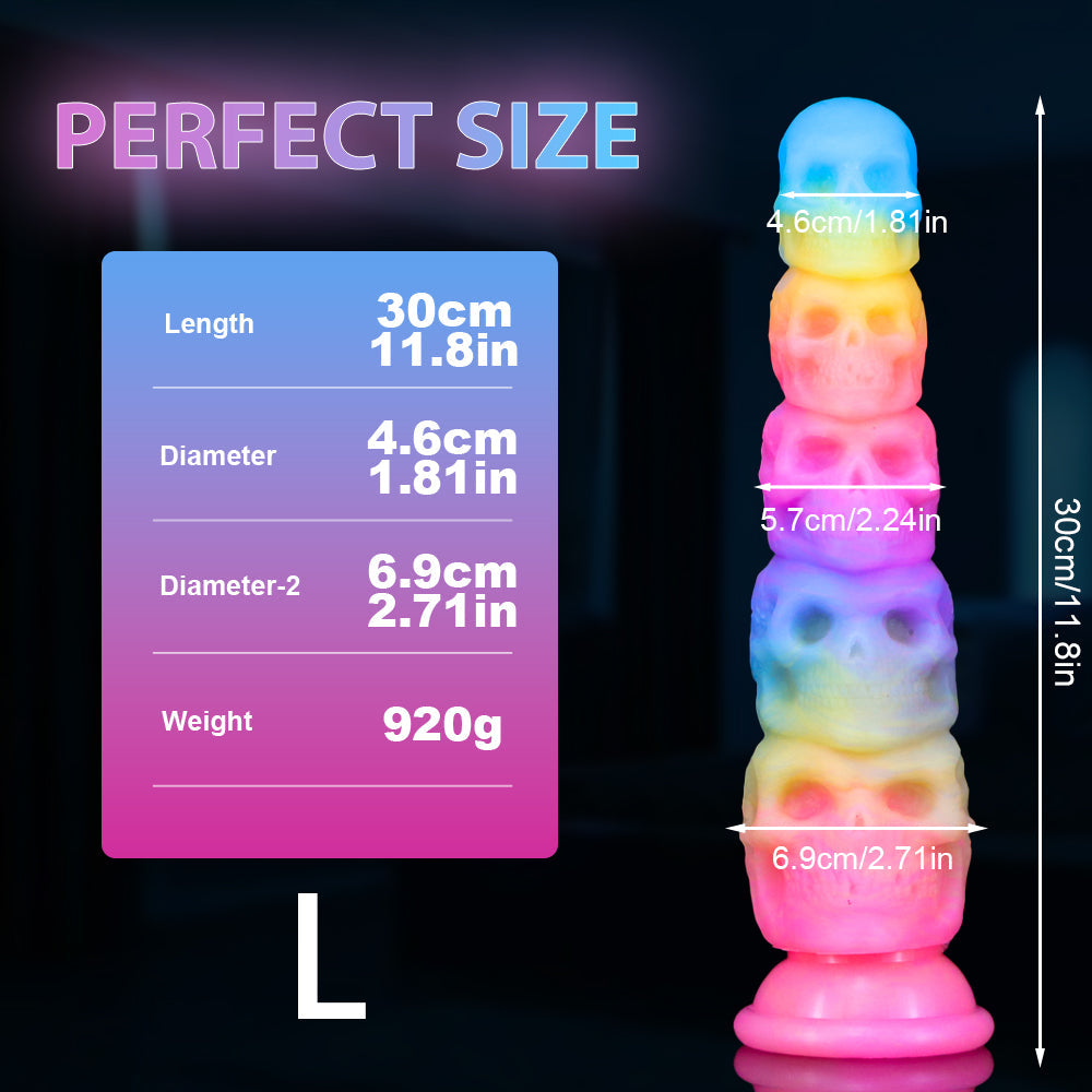 Glow in the Dark Skull Colorful Anal Dildo