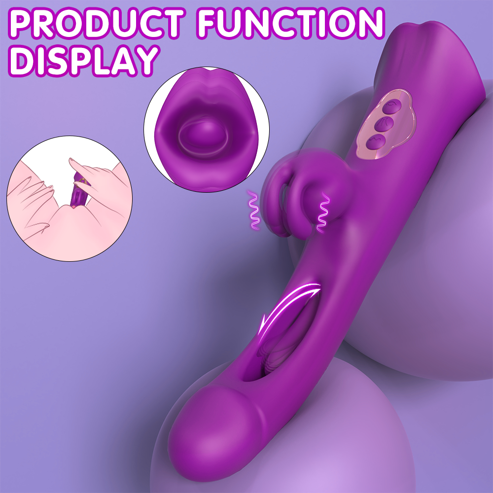 Purple Double Head Stimulating Rabbit Vibrator
