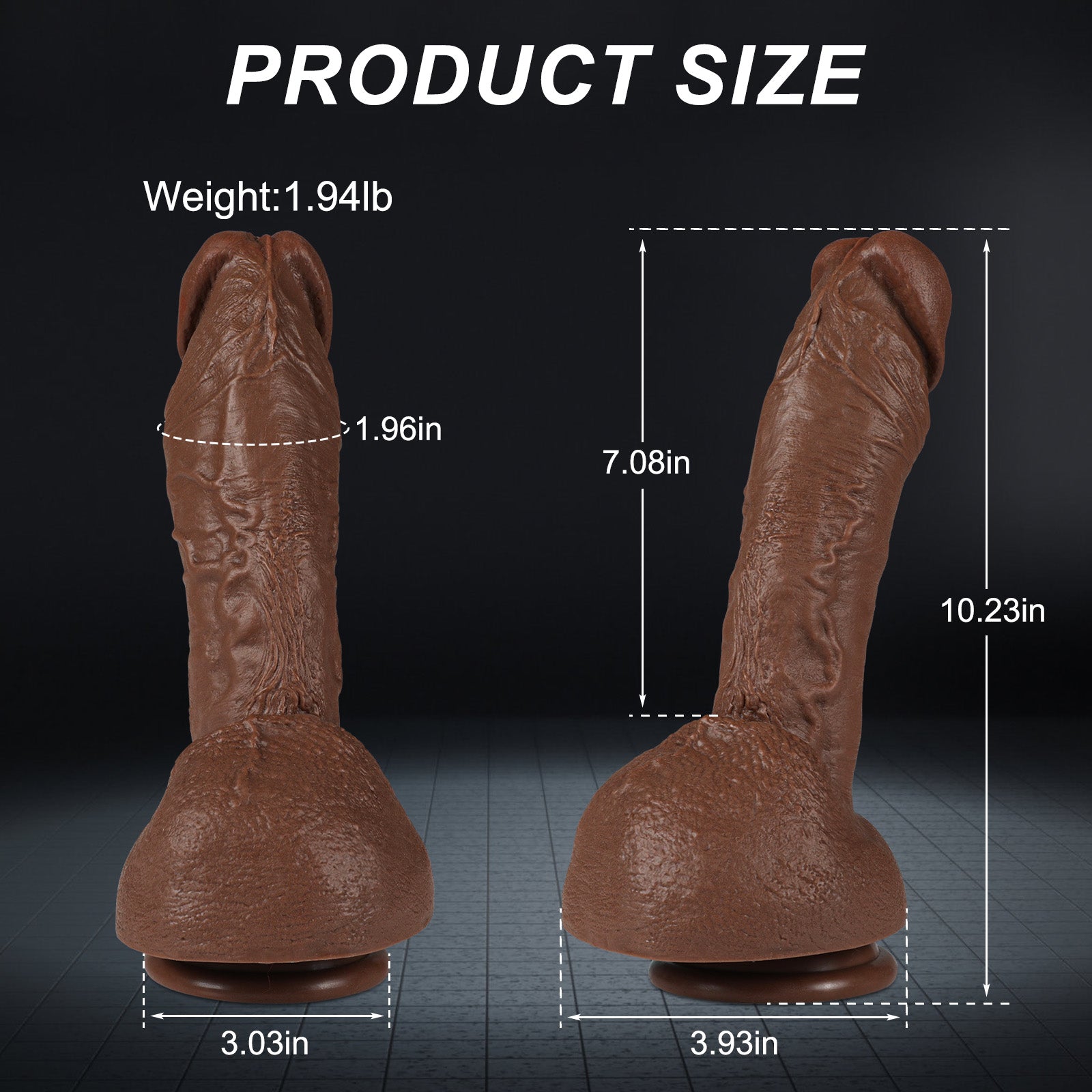 Gode ​​américain G Spot 10 pouces Marron Réaliste