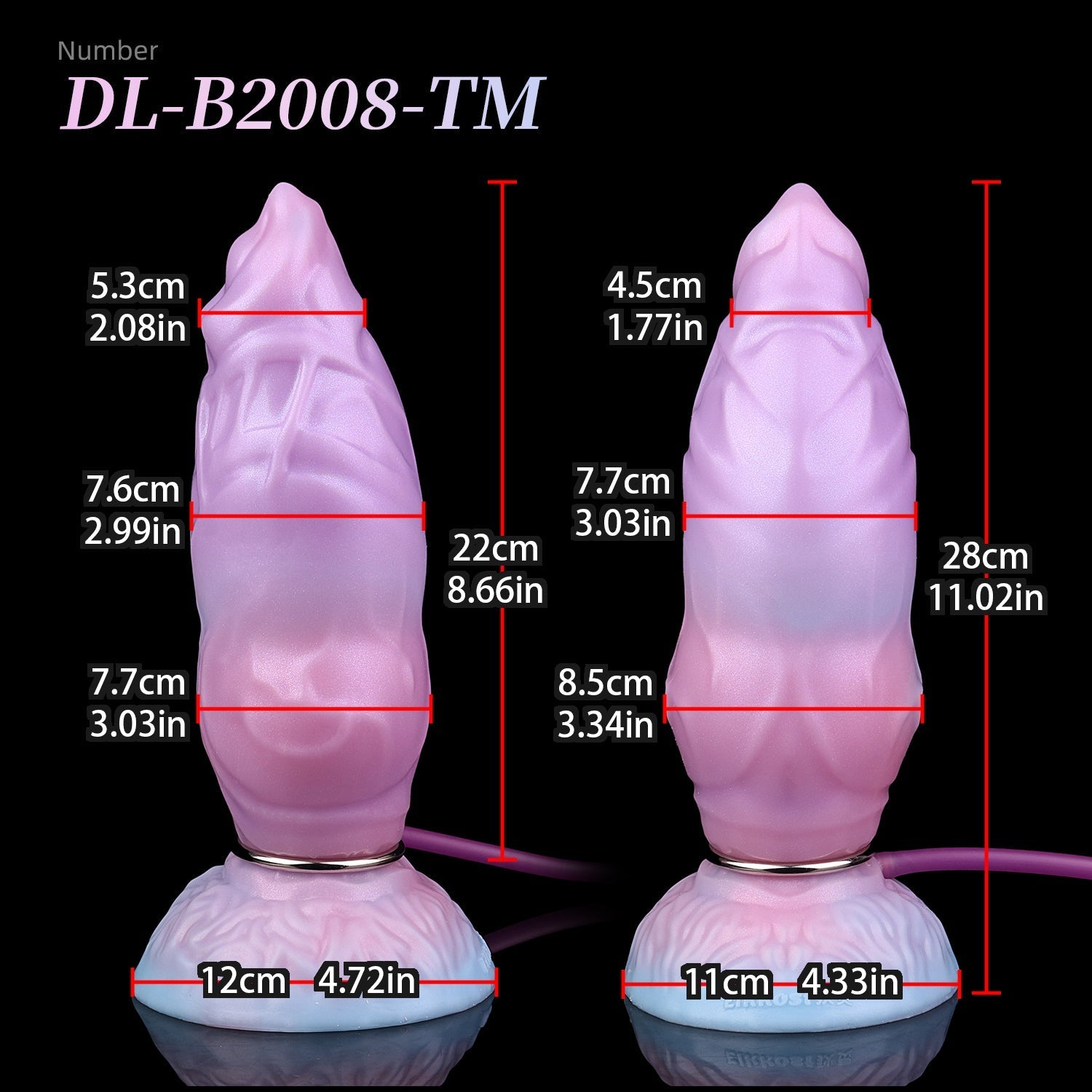 9 Inch Mecha Wolf Inflatable Dildo Butt Plug