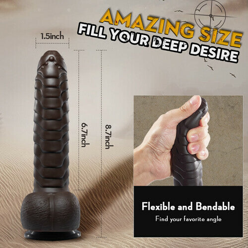 8 Inch Brown Monster Thrusting Dildo
