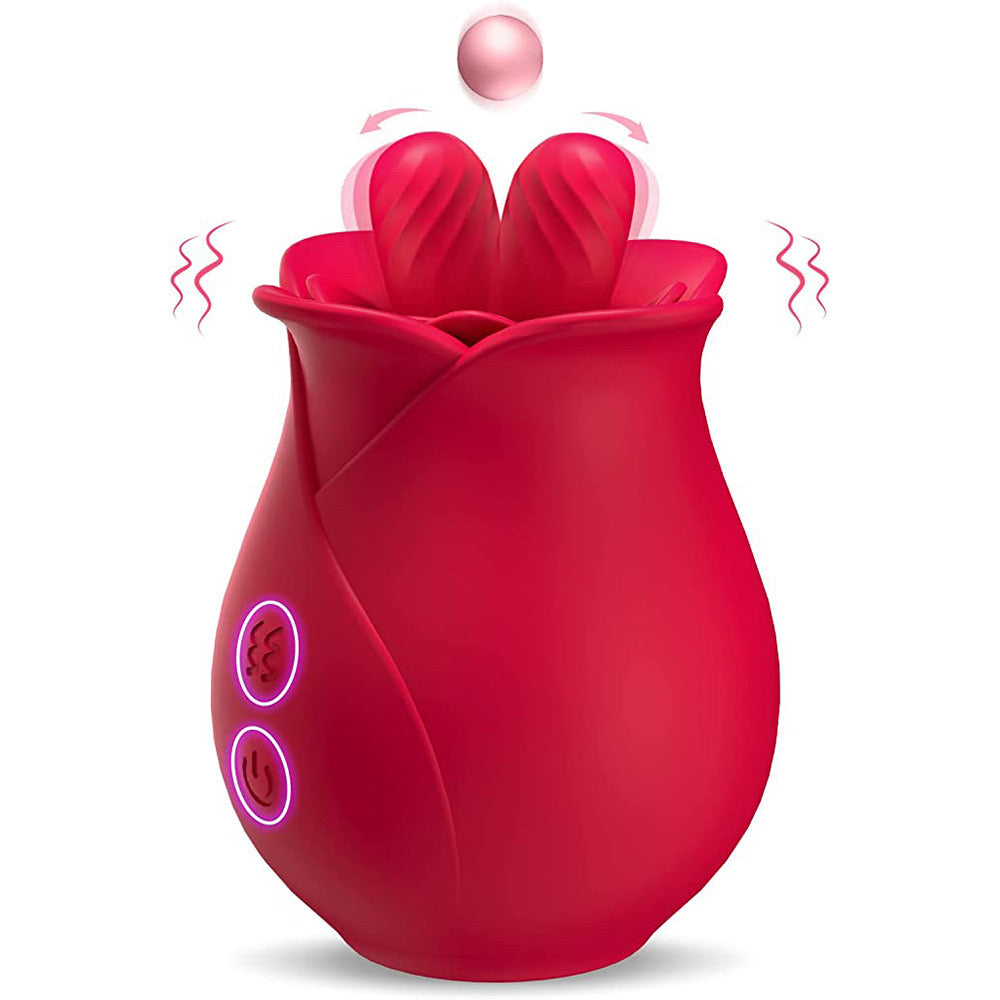 Red Rose Rotating Clitoral Stimulation Vibrator