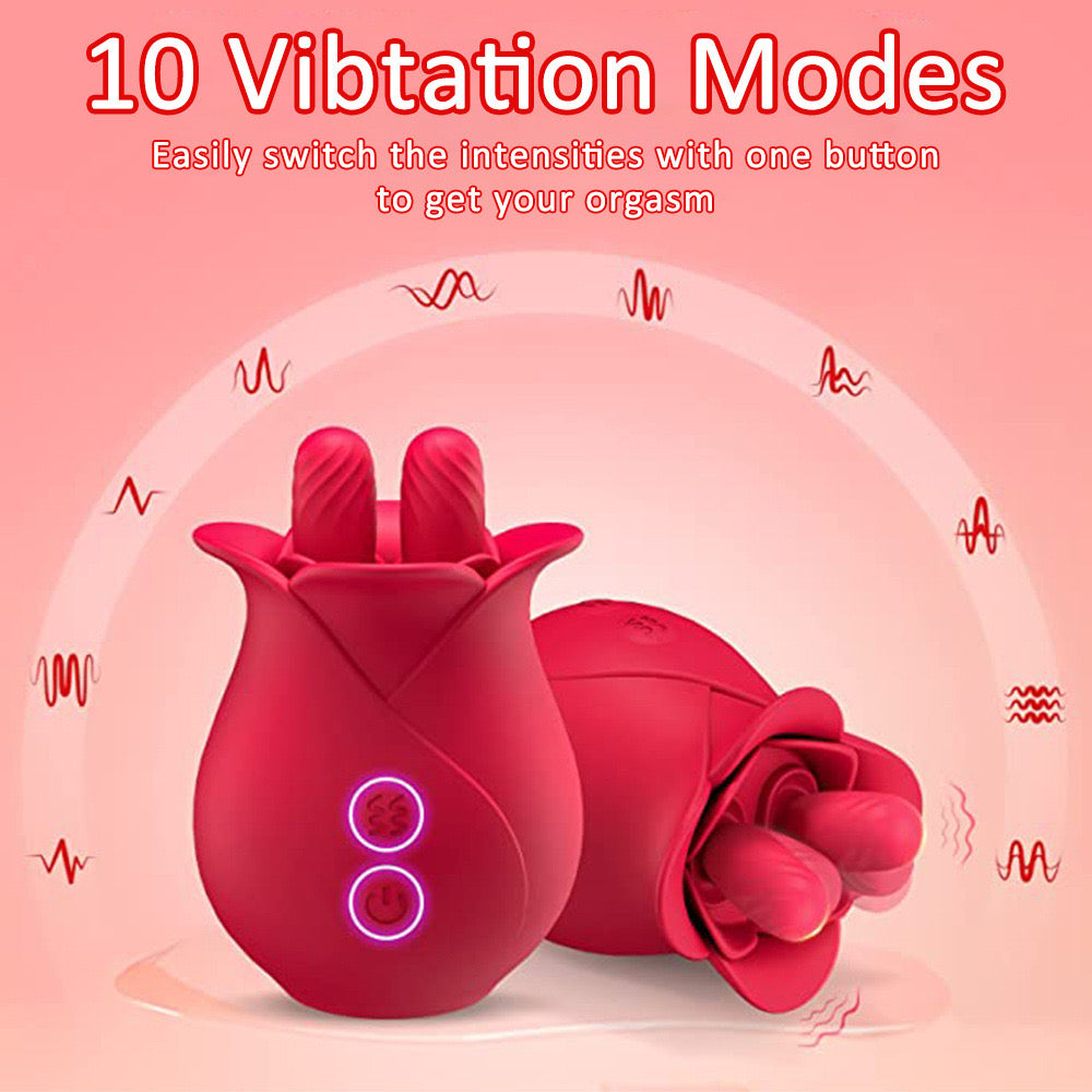 Red Rose Rotating Clitoral Stimulation Vibrator